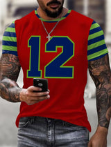 Men's Rugby Print Casual T-Shirt