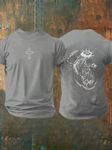 Unisex Fearless Cross Print Acid Washed T-shirt