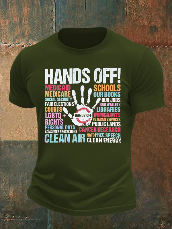 🔥Buy 3 Get 15% Off🔥Men's  HANDS OFF!  Print T-Shirt