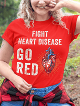 Women's Heart Disease Awareness Print T-shirt