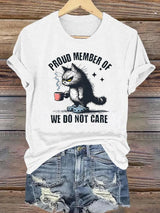 🔥Buy 3 Get 15% Off🔥Women's Retro Funny Proud Member Of Club We Do Not Care Menopause Perimenopause Print  T-Shirt