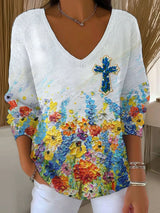 Women's Casual Texas Floral Print T-Shirt