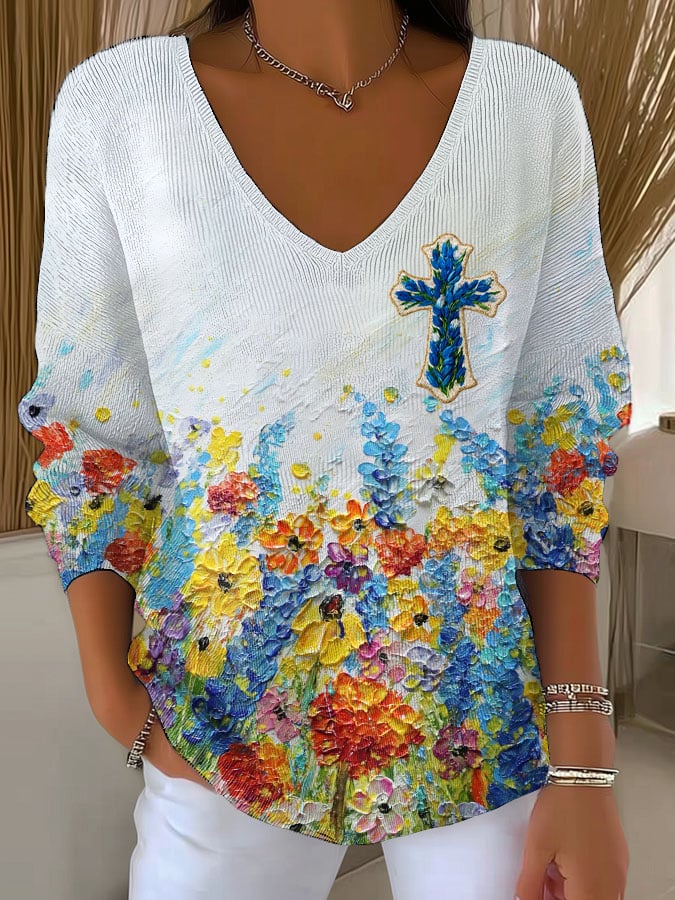 Women's Casual Texas Floral Print T-Shirt