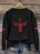 Women's K-pop Printed Long-Sleeve Sweatshirt