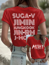 Women's BTS Fan Print Short-Sleeve T-Shirt