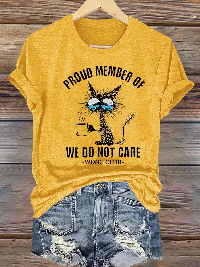 🔥Buy 3 Get 15% Off🔥Women's Retro Funny Proud Member Of Club We Do Not Care Menopause Perimenopause Print  T-Shirt