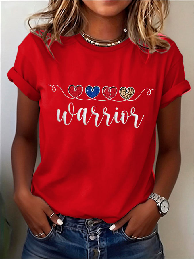 Women's Heart Disease Awareness Print T-shirt