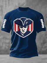Men's football print short-sleeved T-shirt