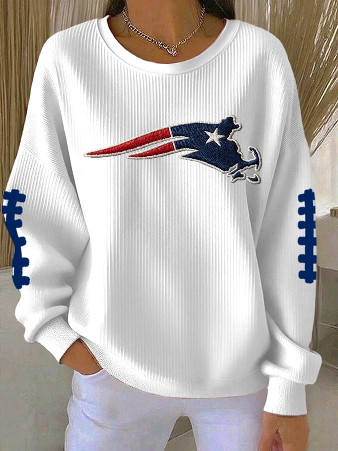 Women's football  print crew neck top