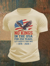 🔥Buy 3 Get 15% Off🔥Men's   No Kings USA Patriotic Tee ,250 Years of Democracy printed T-shirt
