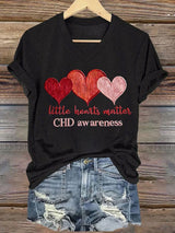 Women's Heart Disease Awareness Print T-shirt