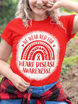 Women's Heart Disease Awareness Print T-shirt