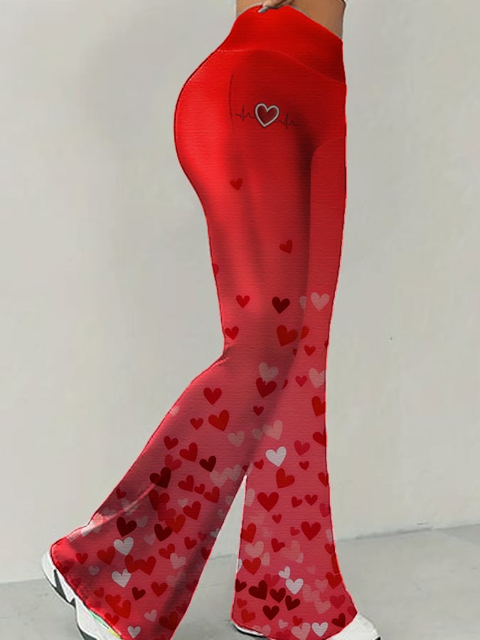 Women's Heart Disease Awareness Printed High-Stretch Leggings