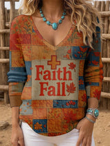 Women'S Casual Autumn Faith Long Sleeve T-shirt