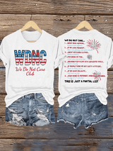 Women's  Retro Funny Proud Member Of Club We Do Not Care Menopause Perimenopause Print  T-Shirt