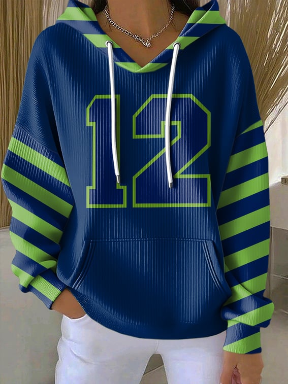 Women's number Print Casual Hoodie