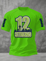 Men's football print short-sleeved T-shirt