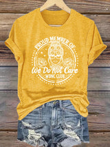 Women's Round-Neck Retro Funny Proud Member Of WDNC Club We Do Not Care Menopause Perimenopause Print T-Shirt