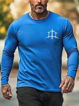 Men's Faith Cross Print Crew Neck T-shirt