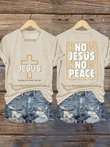 Women'S KNOW JESUS KNOW PEACE Print Short Sleeve T-Shirt