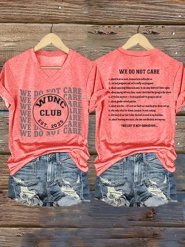 Women's  Retro Funny Proud Member Of  Club We Do Not Care Menopause Perimenopause Print T-Shirt