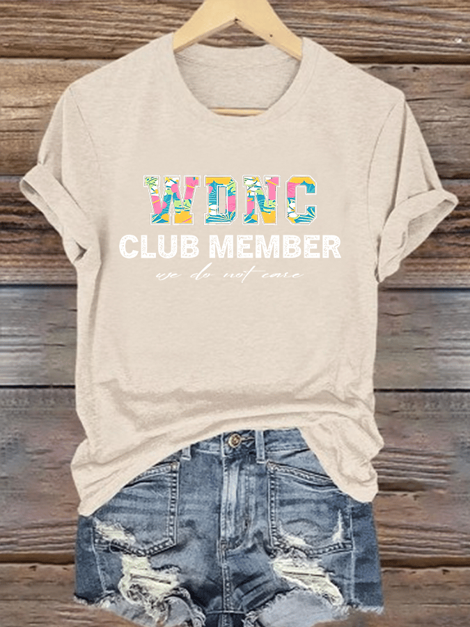 Women's  Retro Funny Proud Member Of Club Menopause Perimenopause Print T-Shirt