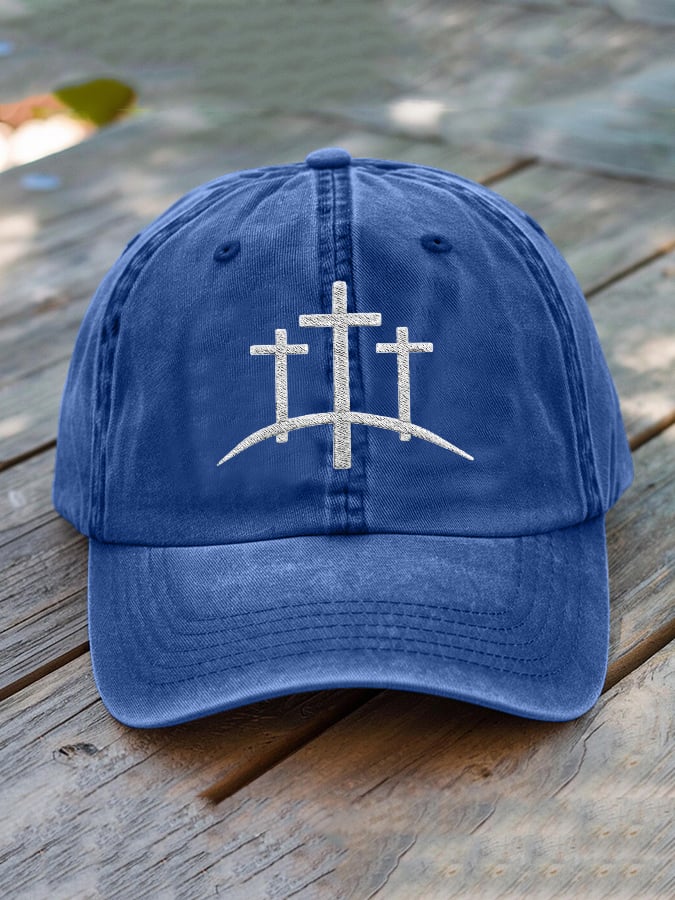 Unisex Retro Faith Cross Print Hats