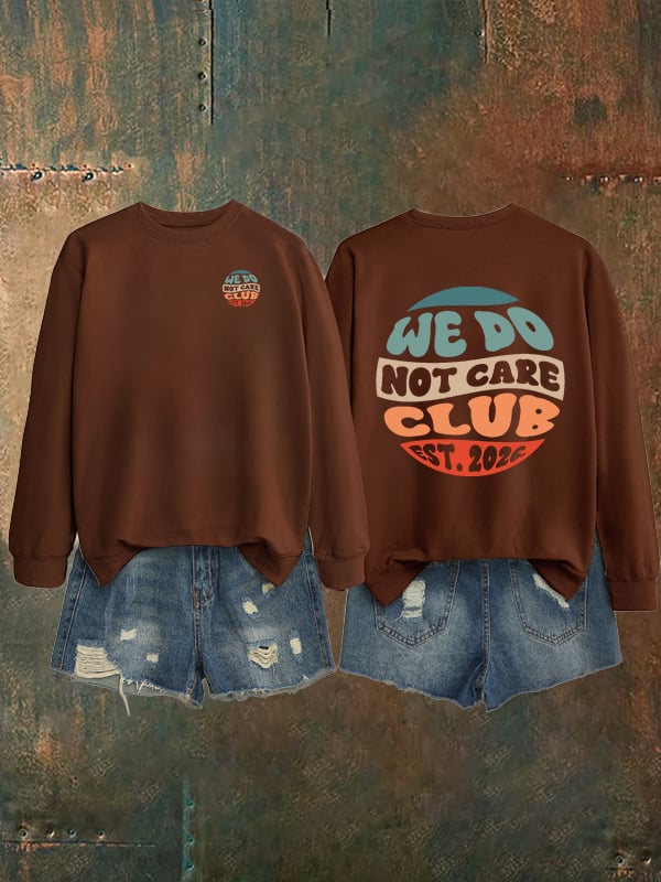 Women's  Retro Funny Proud Member Of Club We Do Not Care Menopause Perimenopause Print   Sweatshirt