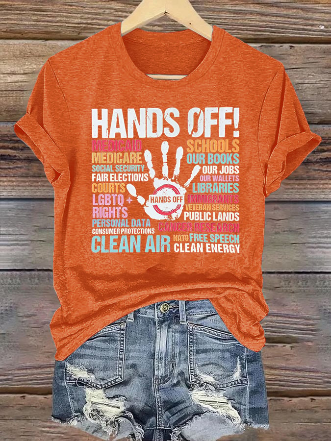 🔥Buy 3 Get 15% Off🔥Women's  HANDS OFF! Print T-Shirt