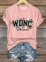 V-Neck Retro Funny WDNC Menopause Perimenopause Print T-Shirt
