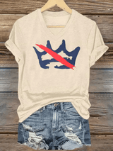 🔥Buy 3 Get 15% Off🔥Women's FDT NO KINGS Printed Casual V-Neck T-Shirt