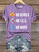 🔥Buy 3 Get 15% Off🔥Women's  No Kings  Print  T-Shirt