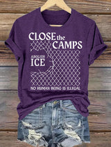 Women's  Abolish ICE  Close The Camps Print  T-Shirt