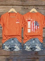 🔥Buy 3 Get 15% Off🔥Women's  NOPE No King American Flag  Print T-Shirt