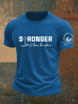 Men's Stronger than the Storm Cross Print Short Sleeve Tee