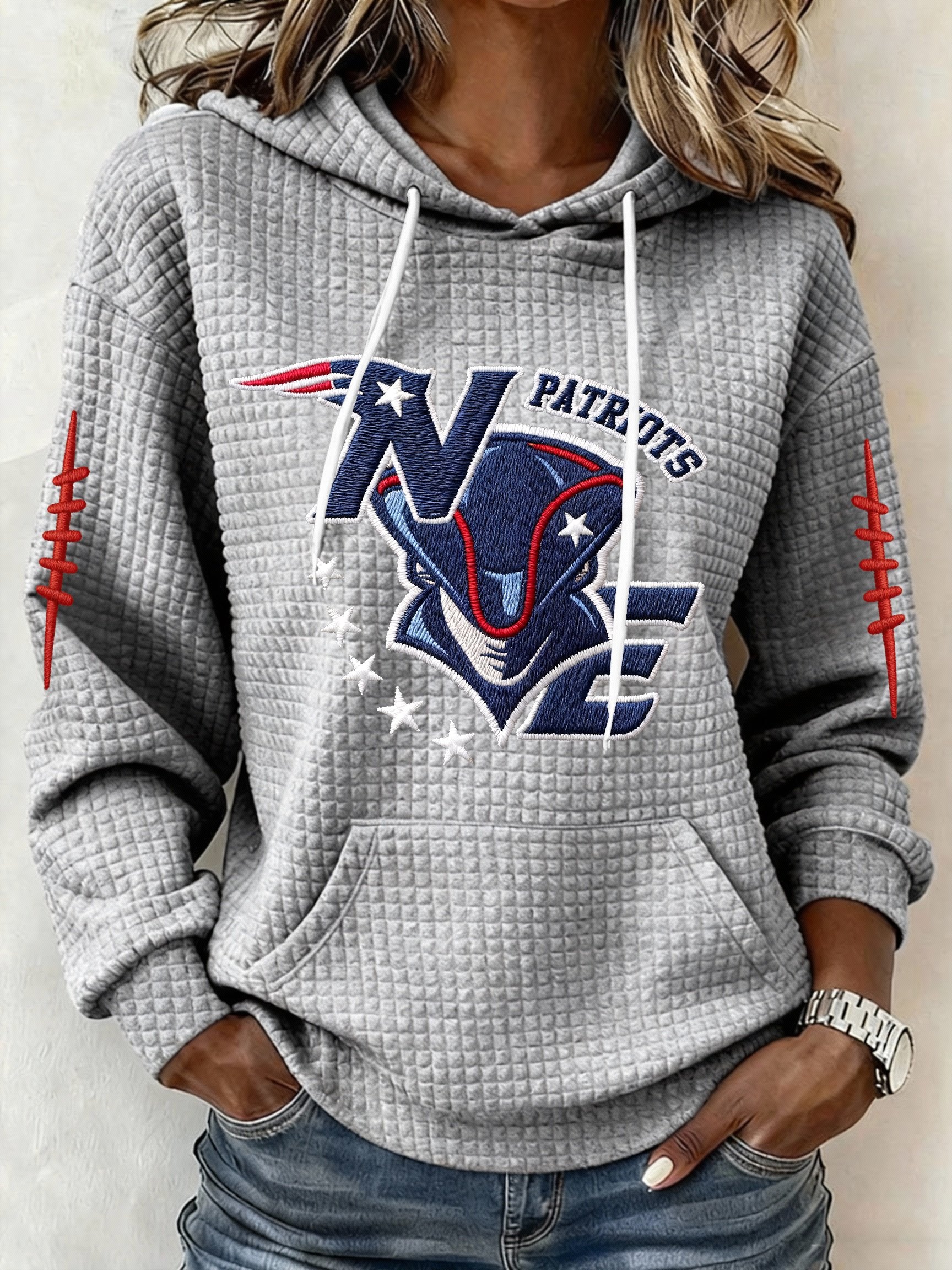 Women’s Football Graphic Waffle Knit Hoodie