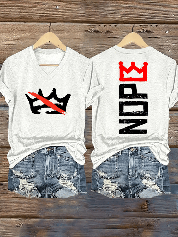 🔥Buy 3 Get 15% Off🔥Women's  Nope, No Kings In America Print T-shirt