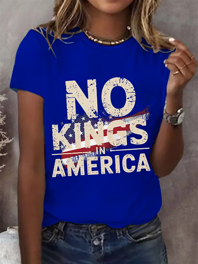 🔥Buy 3 Get 15% Off🔥Women's  America has No Kings Printed Casual T-Shirt