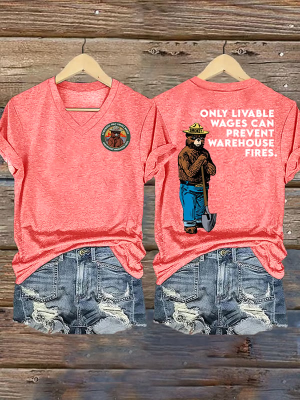Women's  Retro Resist Save The Forest Service Print T-Shirt