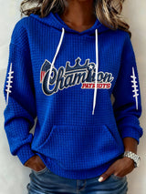 Women’s Football Graphic Waffle Knit Hoodie