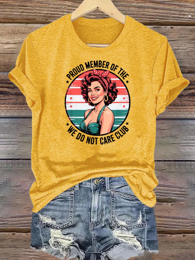 Women's  Retro Funny Proud Member Of Club Menopause Perimenopause Print T-Shirt