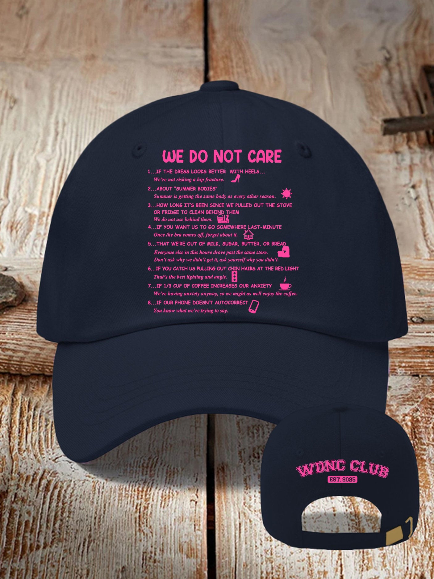 🔥Buy 3 Get 15% Off🔥Retro Funny WDNC Club Menopause Perimenopause Print Baseball Cap