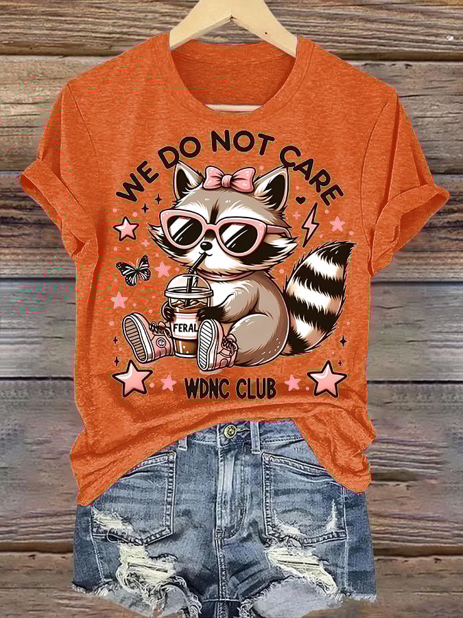 Women's  Cute little raccoon for Women's WDNC Menopause & Perimenopause Printed T-shirt
