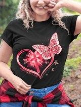 Women's Heart Disease Awareness Print T-shirt