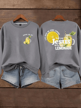 Women's  Life Gave Me Some Lemons, But My Jesus Turned Them Into Lemonade Faith Print  Hoodie