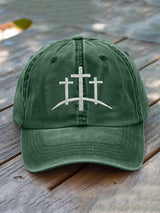 Unisex Retro Faith Cross Print Hats