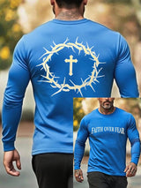 Men's Faith Over Fear Printed Casual T-Shirt