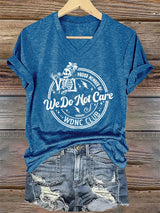 V-Neck Retro Funny Proud Member Of WDNC Club We Do Not Care Menopause Perimenopause Print T-Shirt