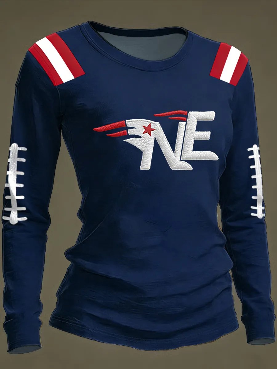 Women's Football Print Casual Top