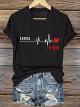 Women's Heart Disease Awareness Print T-shirt